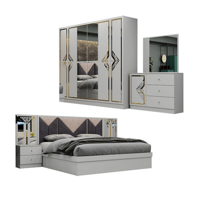 Quadro de madeira de alta qualidade Modern King Size Cama Dupla Casa Suíte Rainha Full Luxury Turco Mobiliário de madeira