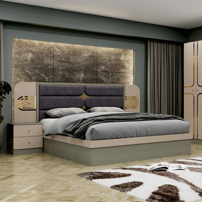 Cheap Wholesale estilo turco cama de madeira King Size Hotel Quadro de madeira duplo casa moderna luxo conjunto de móveis de quarto completo