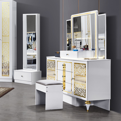 Venda por atacado Quadro de madeira moderno de alta qualidade Cama de casal Casa Master King Size Luxury Turkish Bedroom Furniture Set