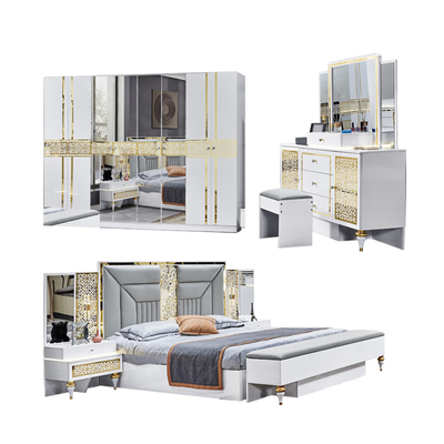 Varejo Francês Casa Madeira Quadro Master Room Quarto de Cama Dupla Set de Quarto de Cama Moderna Madeira King Size Mobiliário de quarto de luxo