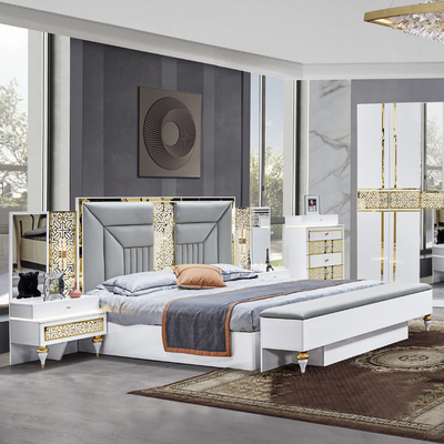 Varejo Francês Casa Madeira Quadro Master Room Quarto de Cama Dupla Set de Quarto de Cama Moderna Madeira King Size Mobiliário de quarto de luxo