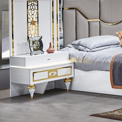 Quadro de madeira de alta qualidade para venda a retalho Cama de casal Largem quarto de grande porte Madeira de luxo moderno conjunto de quarto completo Móveis