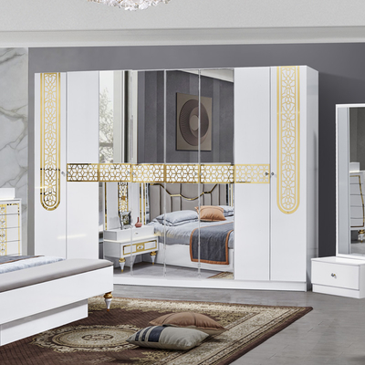 Quadro de madeira de alta qualidade para venda a retalho Cama de casal Largem quarto de grande porte Madeira de luxo moderno conjunto de quarto completo Móveis