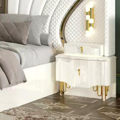OEM Varejo Grosso Branco Real Luxo Dormitório Duplo King Size Master Room Casa Moderna Armazém de Madeira Conjunto completo de móveis de quarto