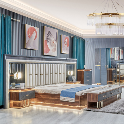 Alta Qualidade Moderna Madeira King Size Cama Dupla Deca de Couro Cabeçalho Madeira Luxo Casa Mobiliário Quartos