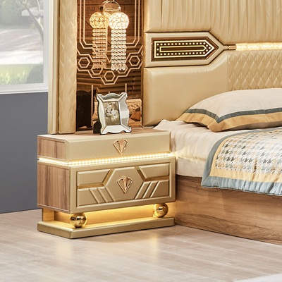 2025 New Modern Design King Size Double Leather Bed Suite Master Room Full Set Luxury Madeira 5 peças mobiliário para casa conjuntos de quarto