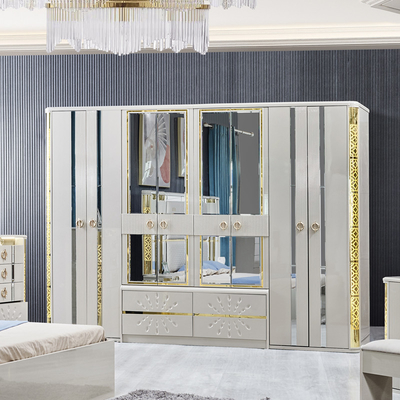 Modern Luxury Villa Madeira Quadro King Size Cama Casa Real Clássica Madeira Rainha Duplo Couro Set de Móveis de Quarto Completo