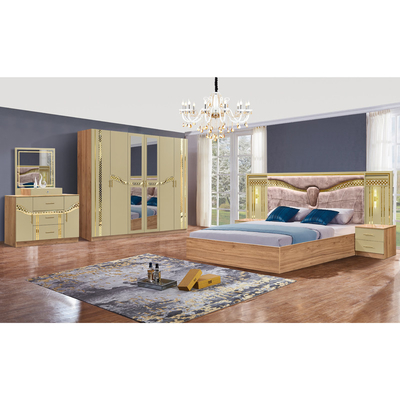 2025 Full King Size Madeira Turco conjunto de móveis de quarto Quadro de madeira Casa de cama dupla barato Luxo conjunto de quarto móveis