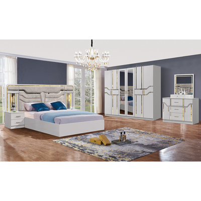 Cheap Wholesale Simples Madeira Quadro King Size Cama Dupla Casa Apartamento Madeira Moderno Luxo Turco Full Set de Móveis Quarto