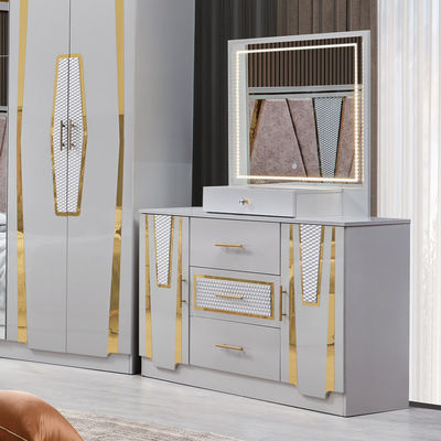 Foshan Gráfico de Madeira Quadro Duplo Couro King Size Suíte de Cama Casa Rainha de Madeira Cheap Full Modern Luxury Set de Mobiliário de Quarto