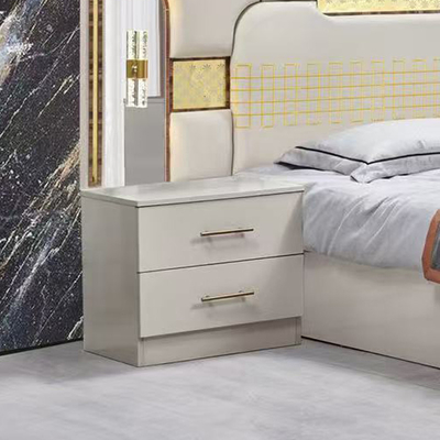 Estilo turco de luxo Quadro de madeira King Size Set de cama Led Headboard Modern Classic Full Home Set de quarto de madeira Mobiliário