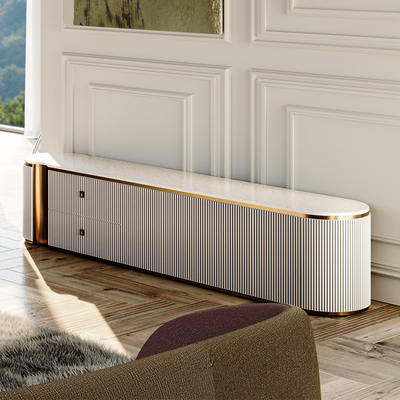 Armazém de televisão de madeira moderno de luxo e mesa de café mobiliário para casa sala de estar suporte de TV de madeira com armazenamento