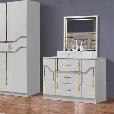 China Atacado Barato Madeira MDF King Size Cama Conjunto 5 Peças Quarto Duplo Moderno Luxo Quadro de Madeira Quarto Conjunto Móveis