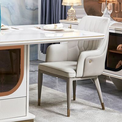 Elegante mesa de jantar de luxo e cadeiras conjunto de 6 lugares móveis de casa de armazenamento branco completo moderno grande conjunto de sala de jantar de madeira