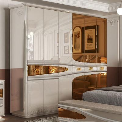 Conjuntos de Quarto de Luxo Modernos Completos por Atacado Cama de Casal de Madeira Quarto Turco Moldura de Madeira Real Conjunto Completo de Mobiliário para Quarto Doméstico