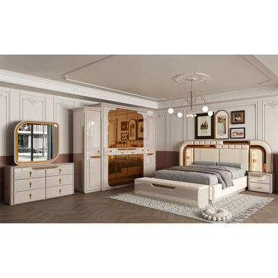 Conjunto de quartos de luxo de estilo europeu moderno de cama de casal