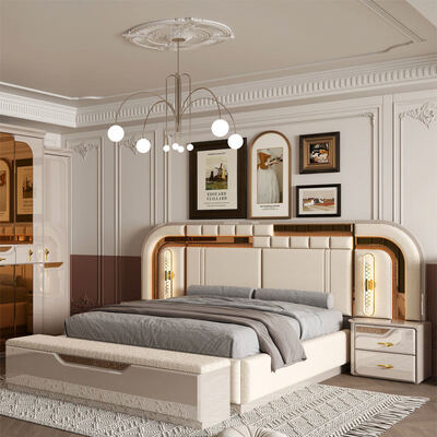 Conjunto de quartos de luxo de estilo europeu moderno de cama de casal