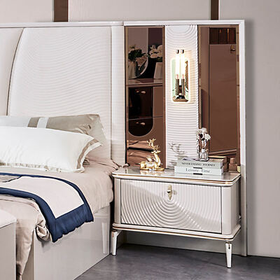 Cama de madeira de luxo de couro king size conjunto de quarto completo quarto de adultos duplo quadro de madeira completo conjunto de mobiliário de quarto de luxo moderno