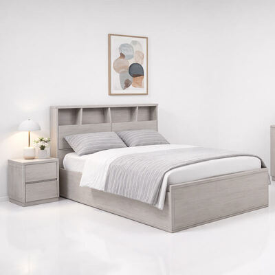 Modern Complete Bedroom Sets Master Room King Size Cama Dupla Hotel Casa Armazenamento Trama de Madeira Sólida Luxury Bedroom Furniture Set