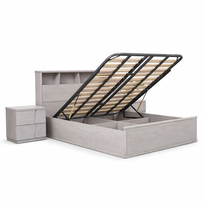 Modern Complete Bedroom Sets Master Room King Size Cama Dupla Hotel Casa Armazenamento Trama de Madeira Sólida Luxury Bedroom Furniture Set