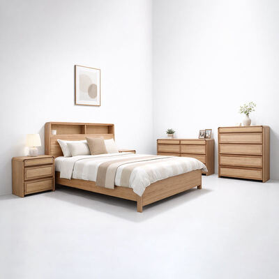 American Classic Solid Wood Complete Bedroom Set King Size Cama Dupla Quarto de Casa Moderno Mobiliário de Luxo de Madeira