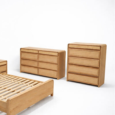 American Classic Solid Wood Complete Bedroom Set King Size Cama Dupla Quarto de Casa Moderno Mobiliário de Luxo de Madeira