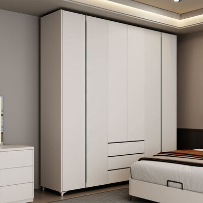 Premium King Size Set de quarto de madeira com armazenamento, oferecendo um ambiente minimalista aconchegante para o quarto moderno de luxo completo