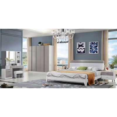 Conjunto de móveis de quarto Master Clássico Madeira King Size Armazenamento Aconchegante Alta Qualidade Minimalista Luxo Moderno