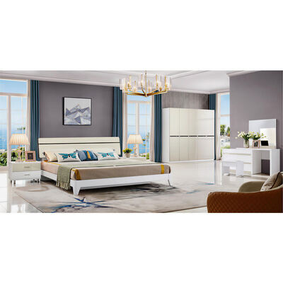 Mobiliário de quarto de madeira de tamanho king com armazenamento minimalista aconchegante Master Suite de alta qualidade luxuosa moderna