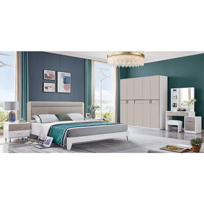 Set de quarto de madeira de tamanho real Armazenamento minimalista aconchegante de alta qualidade Mobiliário moderno de luxo quarto