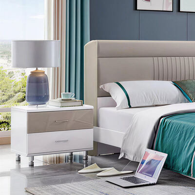 Set de quarto de madeira de tamanho real Armazenamento minimalista aconchegante de alta qualidade Mobiliário moderno de luxo quarto