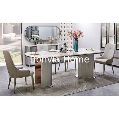 Complete Luxury Wooden Dining Room Sets 6 Seater Home Furniture Luxurious Large Wood Modern Marble Dining Table Set 4 Chairs