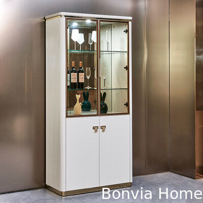 Modernos conjuntos de sala de jantar de luxo de madeira branca 6 lugares Completo mobiliário para casa Armazenamento Grande conjunto de mesa e cadeiras de madeira