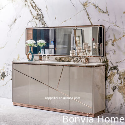 Venda por atacado Completo Modernos Luxo Sala de Jantar Conjuntos Casa Mobiliário Armazenamento Simples Madeira 6 lugares Mesa de Jantar e Cadeiras