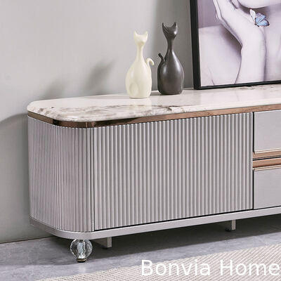 Moderno Design Luxo TV de madeira Stand Home Mobiliário Caixa Armazenamento Arco-íris de mármore Largo Largo Armazém de TV de sala de estar de madeira