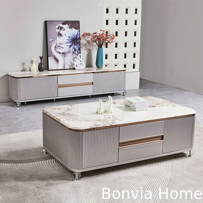 Moderno Design Luxo TV de madeira Stand Home Mobiliário Caixa Armazenamento Arco-íris de mármore Largo Largo Armazém de TV de sala de estar de madeira