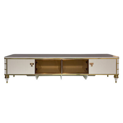 Alta qualidade stand de TV de madeira branca nórdica armazenamento móveis para casa hotel moderno de luxo MDF sala de estar armário de TV