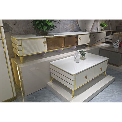 Alta qualidade stand de TV de madeira branca nórdica armazenamento móveis para casa hotel moderno de luxo MDF sala de estar armário de TV