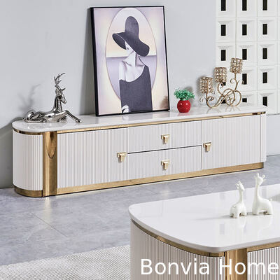 Conjunto de móveis de luxo moderno em madeira para TV e mesa de centro, grande armazenamento, branco, centro de madeira para sala de estar, mesa de centro