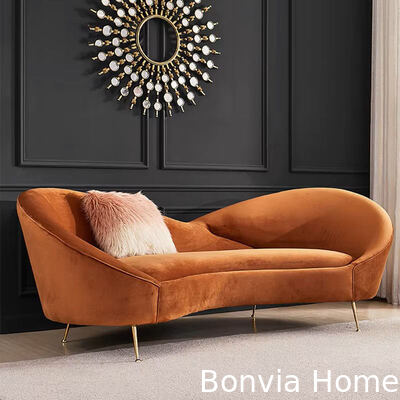 Sofá de Lazer Moderno de 3 Lugares para Sala de Estar, Conjunto de Sofá Seccional para Casa, Mobiliário de Luxo, Sofá de Veludo