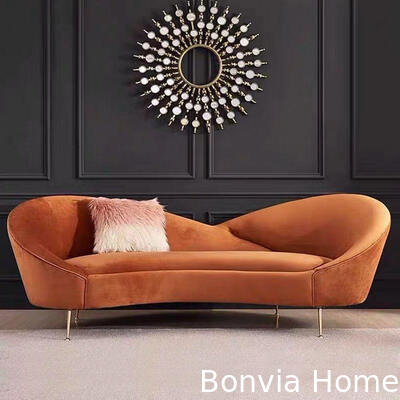 Sofá de Lazer Moderno de 3 Lugares para Sala de Estar, Conjunto de Sofá Seccional para Casa, Mobiliário de Luxo, Sofá de Veludo