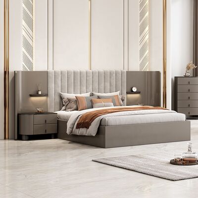 Juego De Muebles Para Dormitorio Set de mobiliário de quarto moderno Hotel de luxo Master King Room Tamanho de cama Casa mobiliário conjuntos de quarto