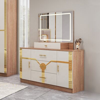 Meuble De Chambre Mobiliário de quarto moderno conjunto de tamanho rei Cama de madeira Quadro de luxo Casa completa Mobiliário turco conjuntos de quarto