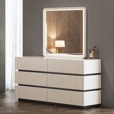 Conjunto de quarto luxuoso moderno king size, cama de casal, led, cabeceira, hotel, casa, quarto principal, conjunto completo de móveis de madeira