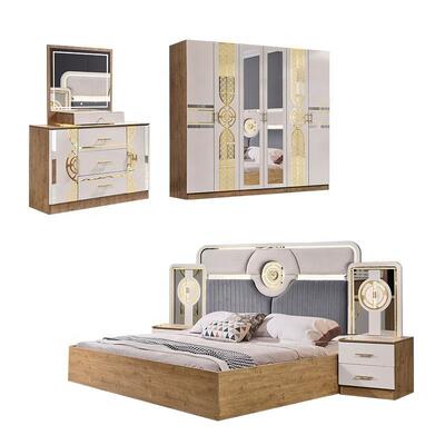 Chambre a Coucher Complet Conjuntos de quarto turcos baratos por atacado Quarto principal cama king size Conjunto de móveis de quarto moderno de madeira Ainda não há comentários