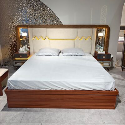 Foshan Wholesale Luxury Complete Bedroom Sets 5 Pieces King Size Bed Suite Frame de madeira Set de mobiliário moderno turco
