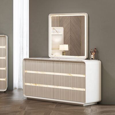 Venda por atacado de mobiliário de quarto contemporâneo Home Master Room Hotel Apartamento Trama de madeira King Size Modern Luxury Bedroom Sets