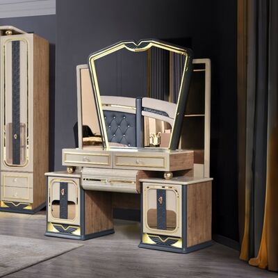 Chambre a Coucher Complete De Luxe Bedroom Sets King Size Cama Quarto Casa Quarto Duplo Armazém de Madeira Moderno Luxury Bedroom Mobiliário Set