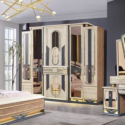 Chambre a Coucher Complete De Luxe Bedroom Sets King Size Cama Quarto Casa Quarto Duplo Armazém de Madeira Moderno Luxury Bedroom Mobiliário Set