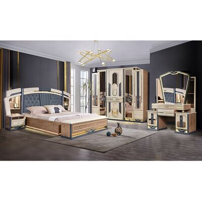 Chambre a Coucher Complete De Luxe Bedroom Sets King Size Cama Quarto Casa Quarto Duplo Armazém de Madeira Moderno Luxury Bedroom Mobiliário Set